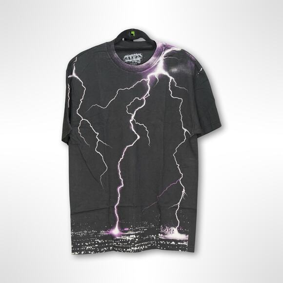 Alira Men's Purple Lightning Storm Graphic T-Shirt - L - Picture 1 of 3